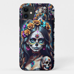 Sugar Skull Art -  Fiesta of Colours Case-Mate iPhone Case