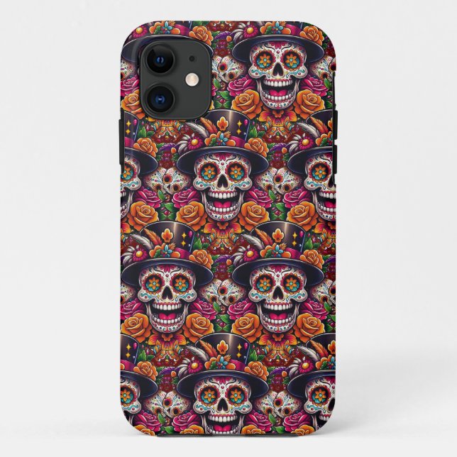 Sugar Skull Art - Marigold Sugar Skull Case-Mate iPhone Case (Back)
