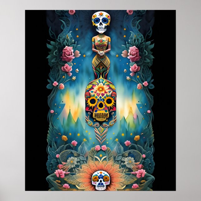 Sugar Skull Art - Mexican Day of the Dead: Poster (Front)