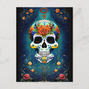 Sugar Skull Art - Mexican Magic Postcard