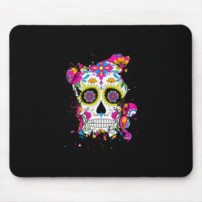 Sugar Skull Art Mouse Pad (Front)