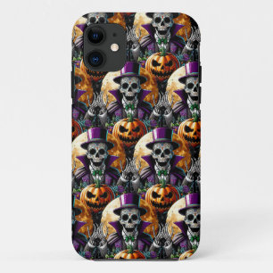 Sugar Skull Art - Pumpkin's Midnight Halloween Case-Mate iPhone Case