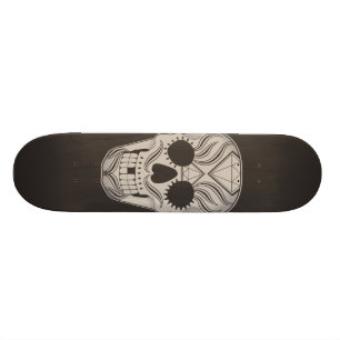Sugar Skull art skateboard