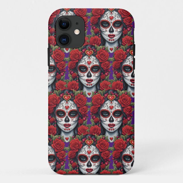 Sugar Skull Art - Skull Makeup to Dazzle Case-Mate iPhone Case (Back)
