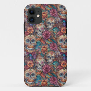 Sugar Skull Art - Skulls and Butterflies Case-Mate iPhone Case
