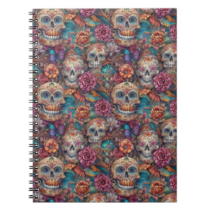Sugar Skull Art - Skulls and Butterflies Notebook