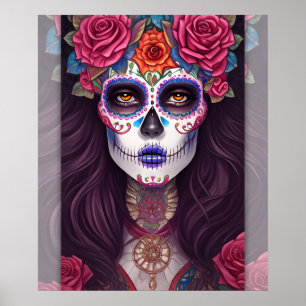Sugar Skull Art - Traditional Mexican Sugar Skull Poster