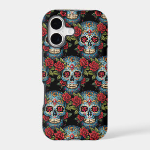 Sugar Skull Art - Vibrant Blue Tradition