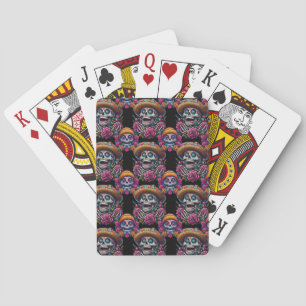 Sugar Skull Art - Vibrant Day of the Dead Playing Cards
