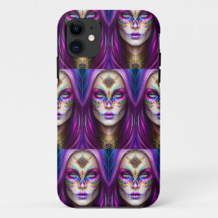 Sugar Skull Art - Woman in Makeup Case-Mate iPhone Case