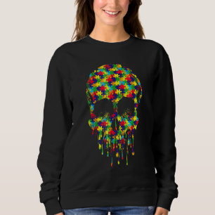 Sugar Skull Autism Awareness Tee Mum Dad Kids Auti