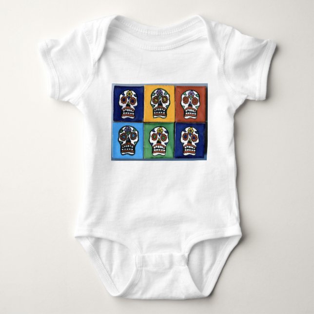 Sugar Skull Baby Baby Bodysuit (Front)