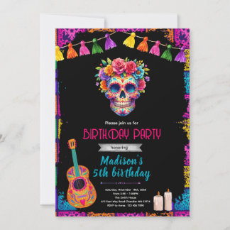 Sugar Skull Birthday party Invitation