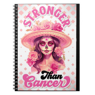 Sugar Skull Breast Cancer Awareness Notebook