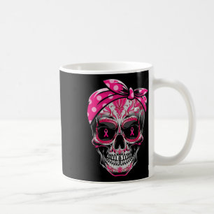 Sugar Skull Breast Cancer Awareness Pink Ribbon Ca Coffee Mug