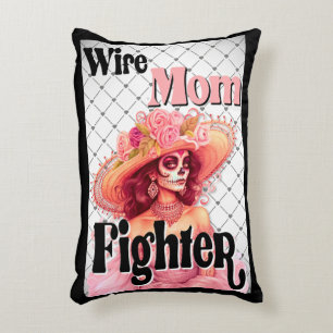 Sugar Skull Breast Cancer Awareness Throw Pillow