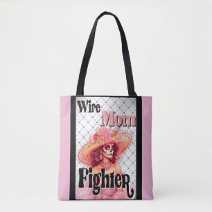 Sugar Skull Breast Cancer Awareness Tote Bag