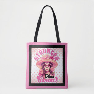 Sugar Skull Breast Cancer Awareness  Tote Bag