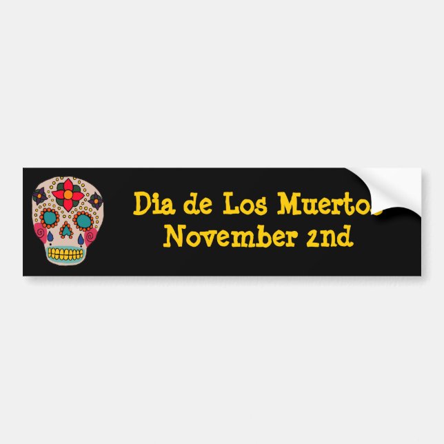 Sugar Skull Bumper Sticker (Front)
