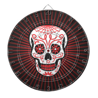 sugar skull burst black dartboard