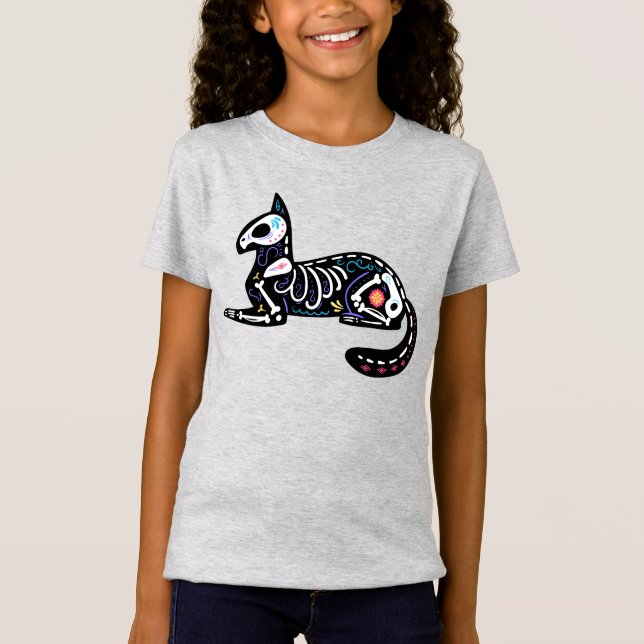 Sugar Skull Calavera Cat II T-Shirt (Front)