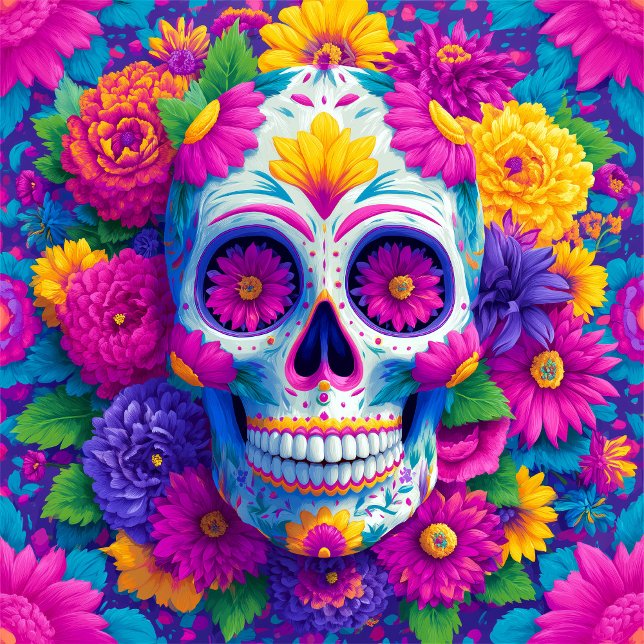 Sugar Skull Calavera Day Of The Dead Ceramic Tile (Creator Uploaded)