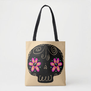 Sugar Skull Calaverita Day of the Dead  Tote Bag