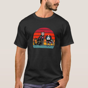 Sugar Skull Cat and Dog Vintage Retro Cat & Dog T-Shirt