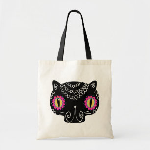 Sugar Skull Cat Catrina Day of the Dead Tote Bag