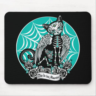 Sugar Skull Cat Mouse Pad