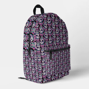 Sugar Skull Cat Pattern Printed Backpack