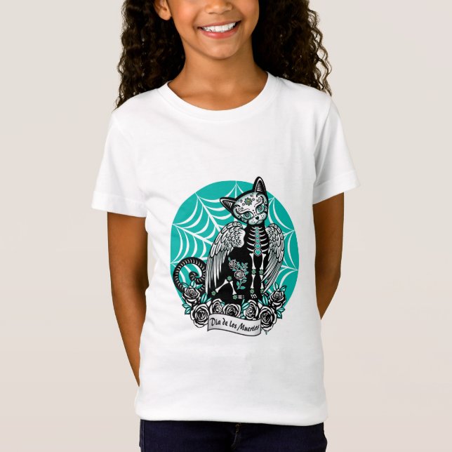 Sugar Skull Cat T-Shirt (Front)