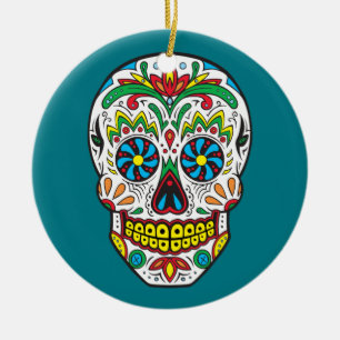 Sugar Skull Ceramic Tree Decoration