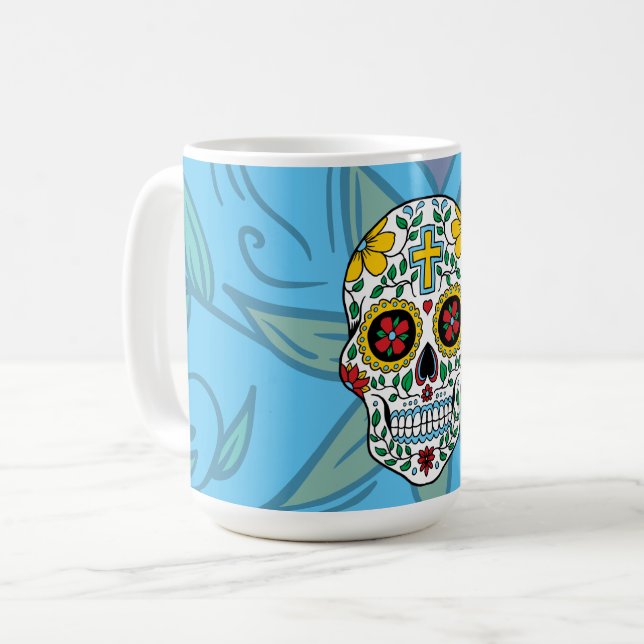Sugar Skull Cinco De Mayo Colourful Mug (Front Left)