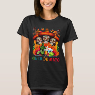 Sugar skull cinco de mayo mexican fiesta T-Shirt