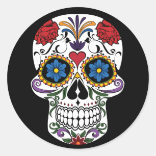 Sugar Skull Classic Round Sticker