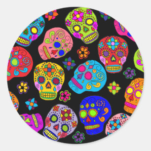 Sugar Skull Classic Round Sticker