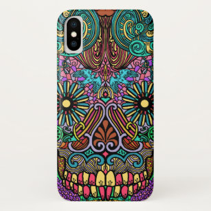 Sugar Skull Closeup Abstract Colourful Case-Mate iPhone Case