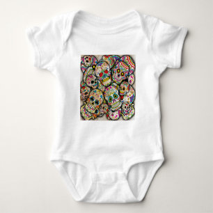 Sugar Skull Collage Baby Bodysuit