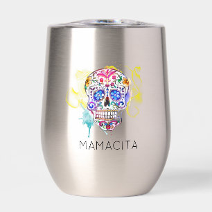 Sugar Skull Colourful Day of the Dead NAME Memoria