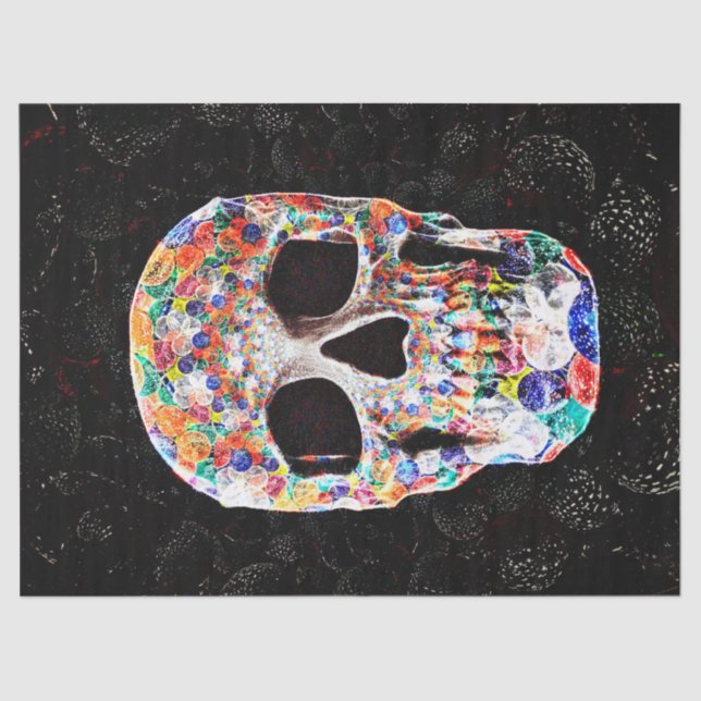 Sugar Skull Colourful  Pop Art Balloons Design Tissue Paper (Front)