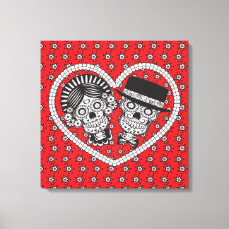 Sugar Skull Couple Canvas Print