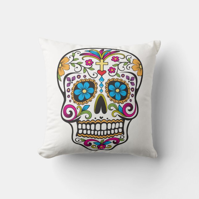 Sugar Skull Cushion (Front)