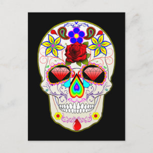 Sugar Skull Daimond Eyes Postcard