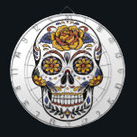 Sugar Skull Dartboard<br><div class="desc">A sugar skull with flowers dart board for some fun on Halloween,  or any time of the year!</div>