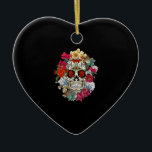 Sugar Skull Day Of Dead Dia De Los Muertos Flowers Ceramic Tree Decoration<br><div class="desc">This is a great gift for your family,  friends during Hanukkah holiday. They will be happy to receive this gift from you during Hanukkah holiday.</div>