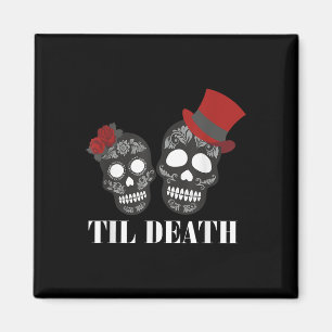 Sugar Skull Day Of Dead Married Couple Wedding Bri Magnet