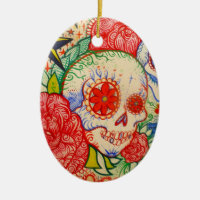 sugar skull day of dead tattoo mexican decoration