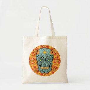 Sugar Skull (Day of the Dead) (Blue) Tote Bag