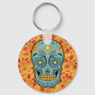 Sugar Skull - Day of the Dead (Marigold) Key Ring